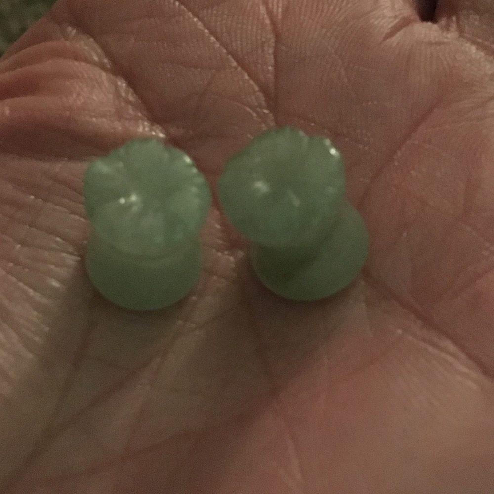 Aventurine flower plugs 8mm 0g